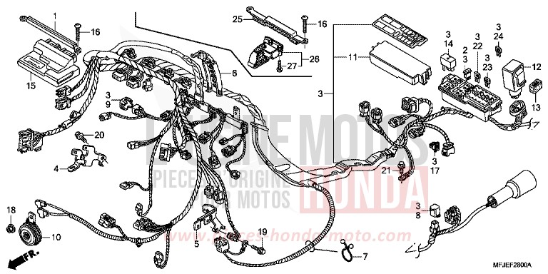 KABELBAUM von CBR600RR ABS VICTORY RED (R334) von 2012
